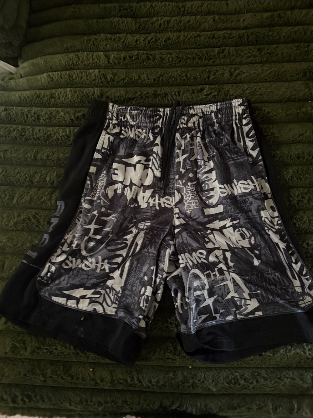 And1 Black & Gray Graffiti Athletic Shorts